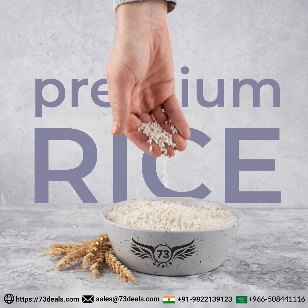 73Deals's tweet photo. Taste the Excellence of India 🌾🌟
✨73Deals is your trusted source for premium quality rice, bringing the authentic flavors of India to your table. Explore our range of exquisite rice varieties and elevate your culinary experience! 🍚👨‍🍳
🌐https://t.co/smIZElylpy
#73Deals #Rice https://t.co/oS59S5DnjV