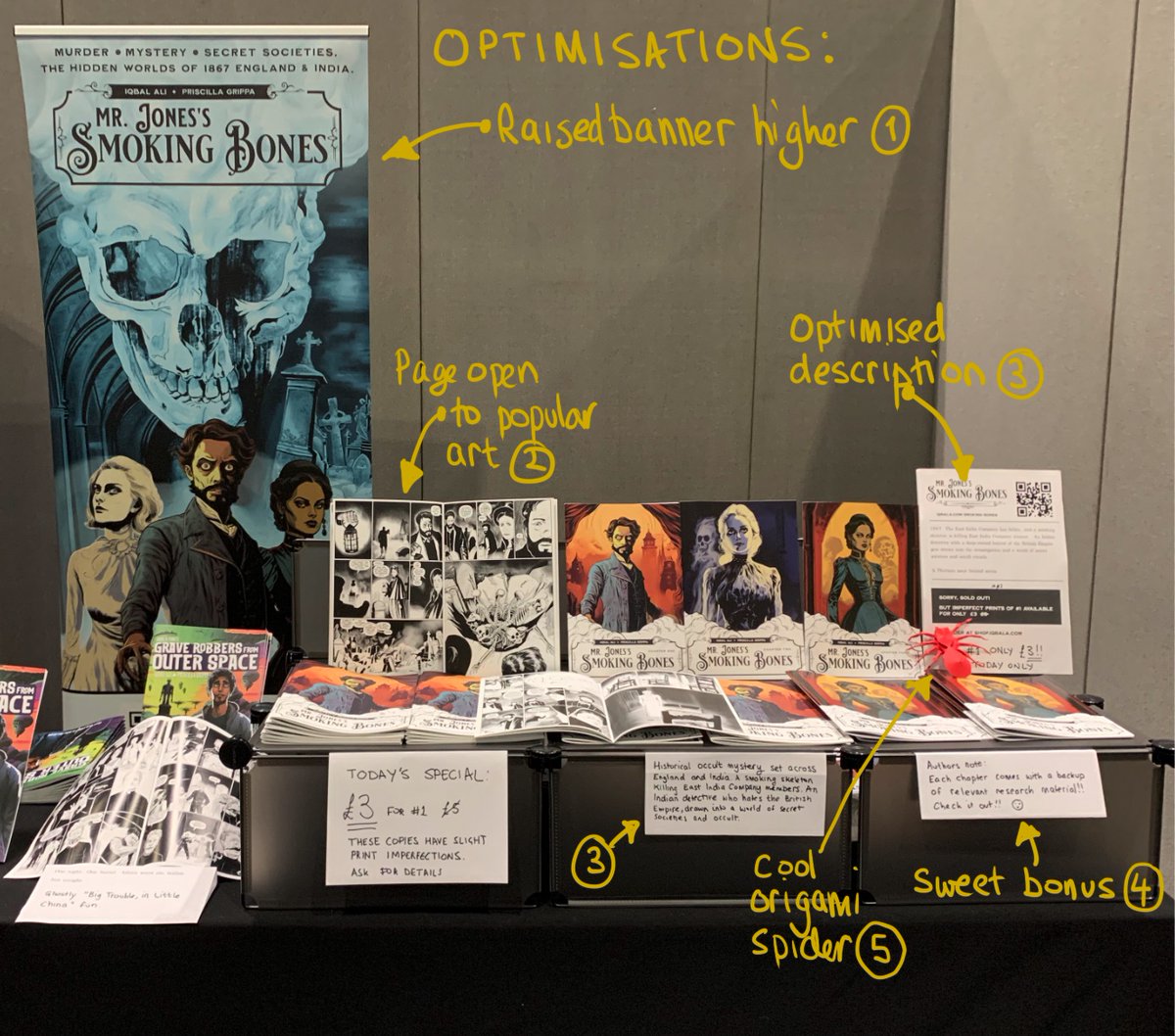 Thought I'd share the optimisations I made to my #mcmlondon table this year. Hope this helps. In return, please #StopGenocideInGaza
