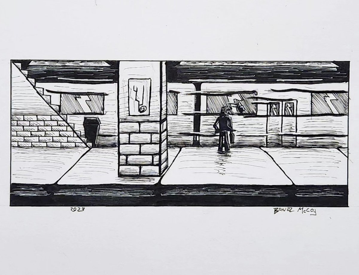 MccoyBonez's tweet photo. Inktober 2023 Day 30: Rush (The  last train to Clarksville)
.
..
...
....
.....
#art
#penandink
#sketch
#pencilsketch
#pencil
#ink
#pen
#Graphicdesign
#graphicarts
#illustration
#comicbookart
#cartoon
#subway
#rush
#bonezmccoy 
#bonezmccoyart 
#inktober
#inktober2023 https://t.co/zIUGoCP6y3