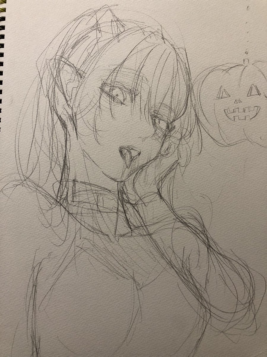 ハロウィンイラストの下書き!
吸血鬼のミクちゃん 