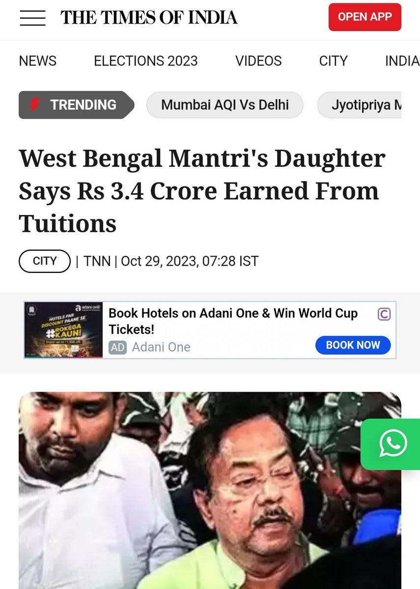keyakahe's tweet photo. Arrested Minister Jyotipriyo Mallick's daughter made 3 Crores by giving tuitions ! 
Urging her to kindly share the secret of her success with those eligible jobseekers who are protesting on the roads since last 1000 days. https://t.co/N8HLSOmYIo