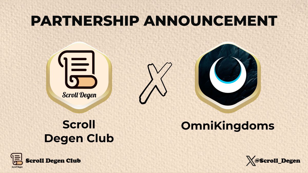 📢 PARTNERSHIP ANNOUNCEMENT 📢

📜 We are pleased to announce our partnership with <a href="/OmniKingdoms/">Omni-Gauntlet</a> - The leading Gaming Project on <a href="/Scroll_ZKP/">Scroll</a> 📜 

🤟 Stay tuned, lots of exciting news is coming ... 🚀

#ScrollMainnet #Scroll
