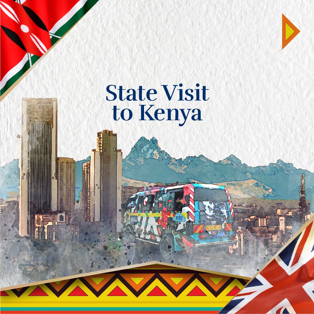 RoyalFamily's tweet photo. 🇰🇪 🇬🇧 The King and Queen are on their way to Kenya for a four-day visit which will take in the best of the country, from its young tech entrepreneurs and creatives to its beautiful forests and coastline.

Follow #RoyalVisitKenya this week for the latest updates.