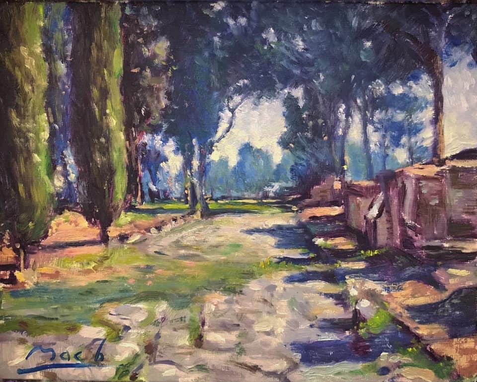 From my visit to Rome in 2019 Necropolis #oilpainting #landscapepainting #romanroads
