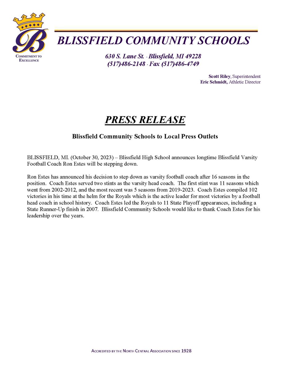 Blissfield Athletics (@blissathletics) on Twitter photo 