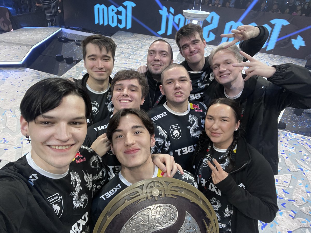 redbullgaming's tweet image. Huge congrats to @Team__Spirit for an EPIC victory at The International and for joining the ⭐️⭐️ club! 🏆

What an epic journey, well deserved victory! 👏👏
