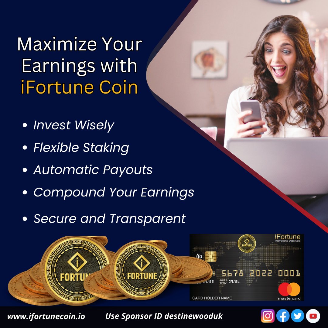 ifortune_coin's tweet image. Are you ready to watch your wealth grow, even while you sleep?
Unlock daily rewards with iFortune Coin's staking program. 
.
.
#iFortuneCoin #StakingProgram #EarnDaily #CryptoInvestment #FinancialFreedom
#cryptocoinexchange #cryptocoinscommunity #business #money