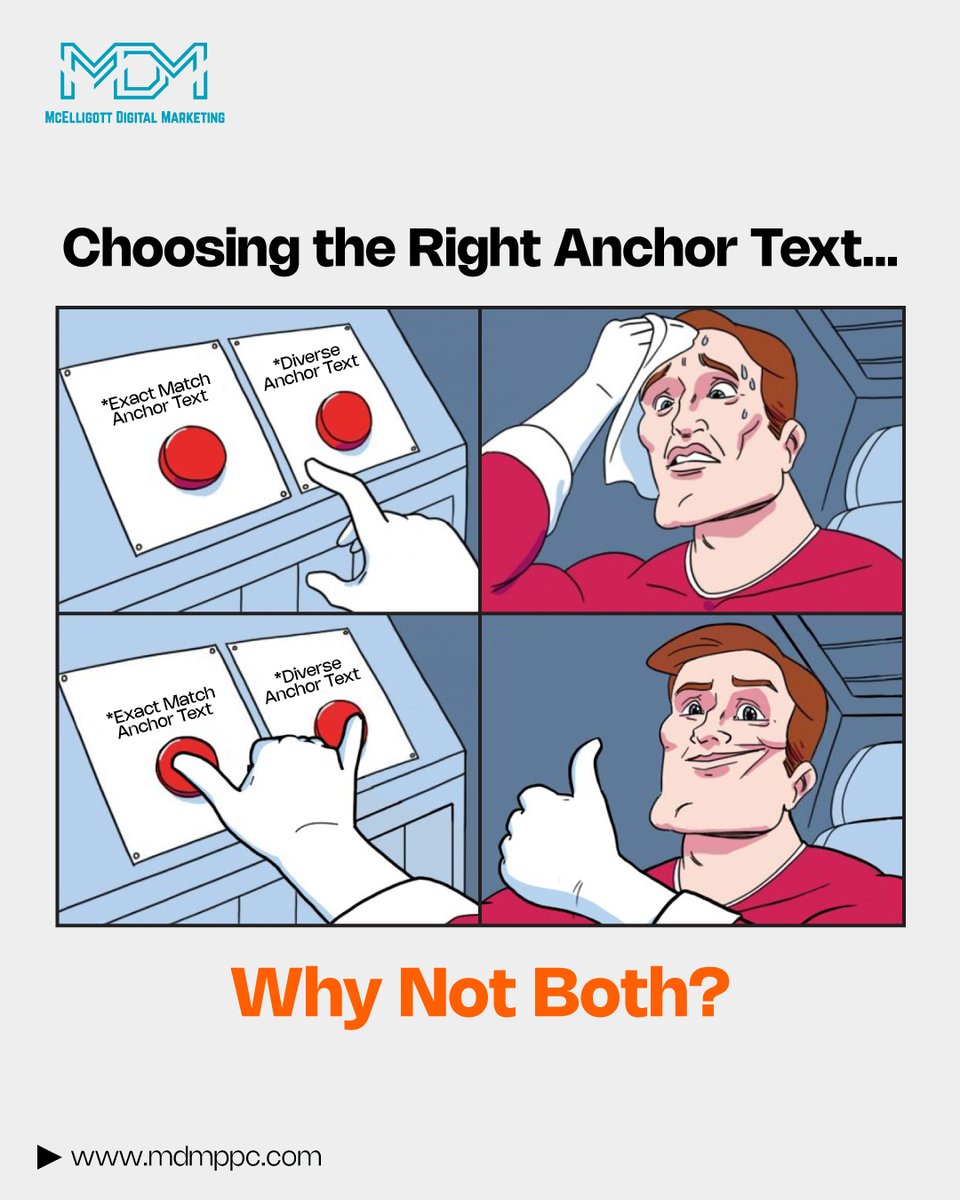 mcelligottppc's tweet image. Using specific anchor text is fine, but when you start to use the same anchor text, it might penalize your search rankings.

Is it necessary to vary anchor texts?

Yes, you must vary your anchor text.

#lsikey #googlekeyword #googleadword #LSI #LSIgenerator #LongTailKeywor