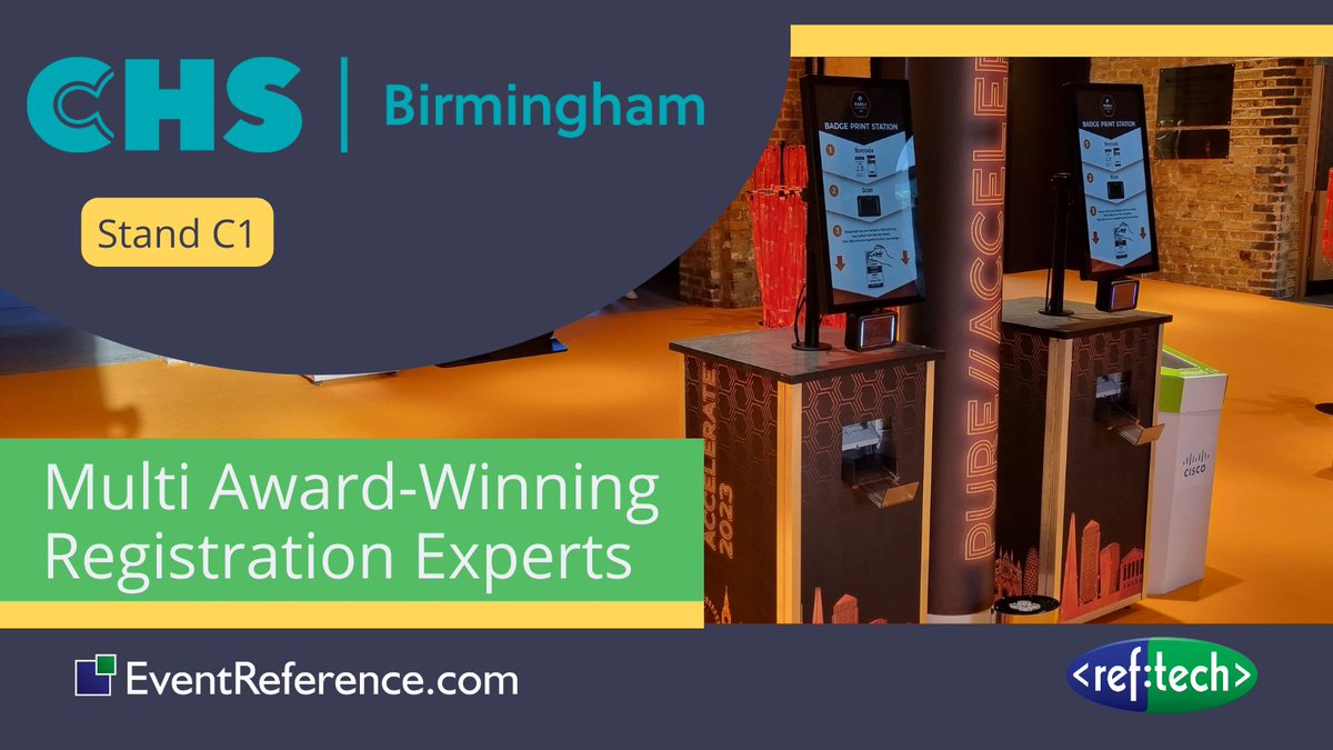 RefTechnology's tweet photo. 🎉 It's official – PrintPod and ScanPod are the best in the business! Catch them in action at Stand C1 during #CHSBirmingham, and see why they're award-winning registration solutions! 🥇 #BestInTech #BePartOfIt #eventregistration #eventbadging #eventscanning #BePartOfIt https://t.co/SMbHtCg8fS