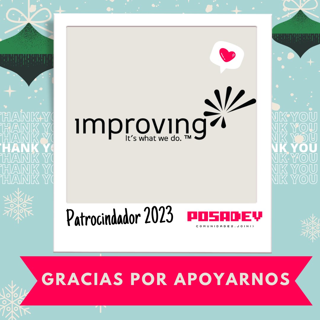 posadev's tweet image. 🎅 jo jo jo como sabran mis posadevsitos, Posadev 🎄 no sería Posadev 🎄 sin los patrocinadores, es por eso que queremos agradecer a @ImprovingMxJobs  por el unirse a #Posadev2023 😇

No olviden estar al pendiente de nuestras redes para que esten informados de las sorpresas 🧐