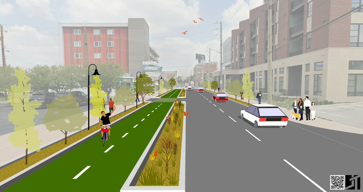 Who else is excited for a rain garden-protected cycletrack in Fountain Square??