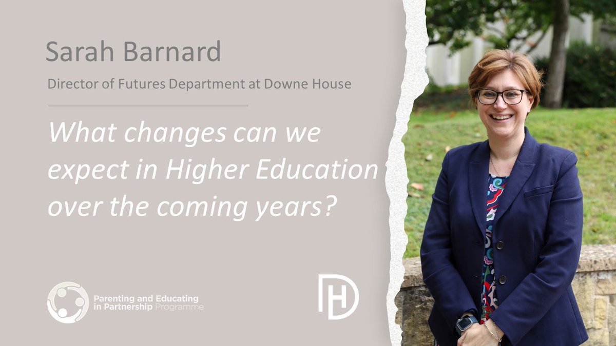 For our first Parent and Educating in Partnership talk of this half term, our #DHParents will hear from Mrs Sarah Barnard (Director of Futures) as she speaks on the changing landscape of university and other post-18 options. #DHCommunity #worldready