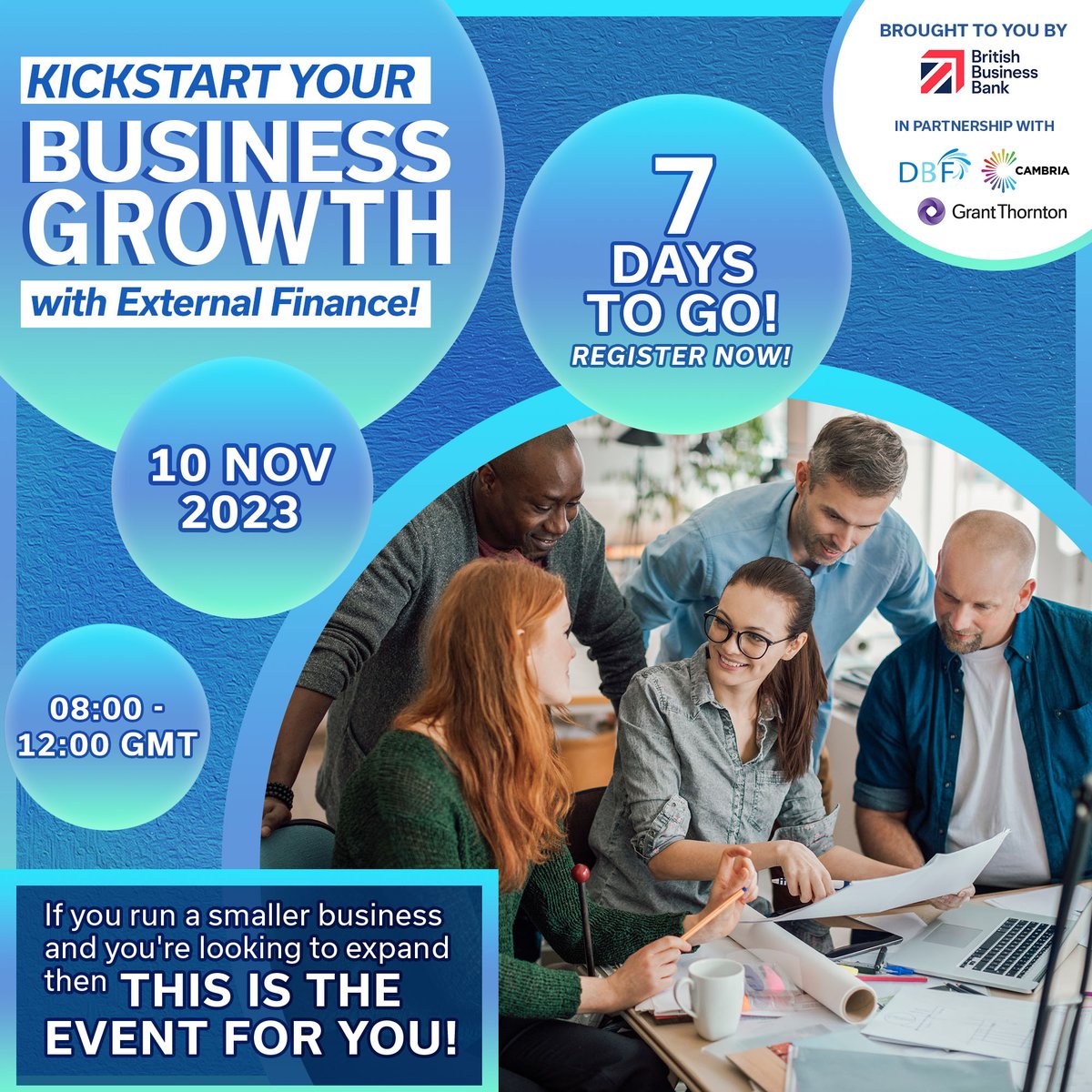 🚀 Just 7 days to go! Join us on 10-11 at Coleg Cambria for a game-changing event hosted British Business Bank, Deeside Business Forum, and Grant Thornton on how to supercharge your business with external finance. Ready? t.ly/cuzWs #Countdown #BusinessGrowth