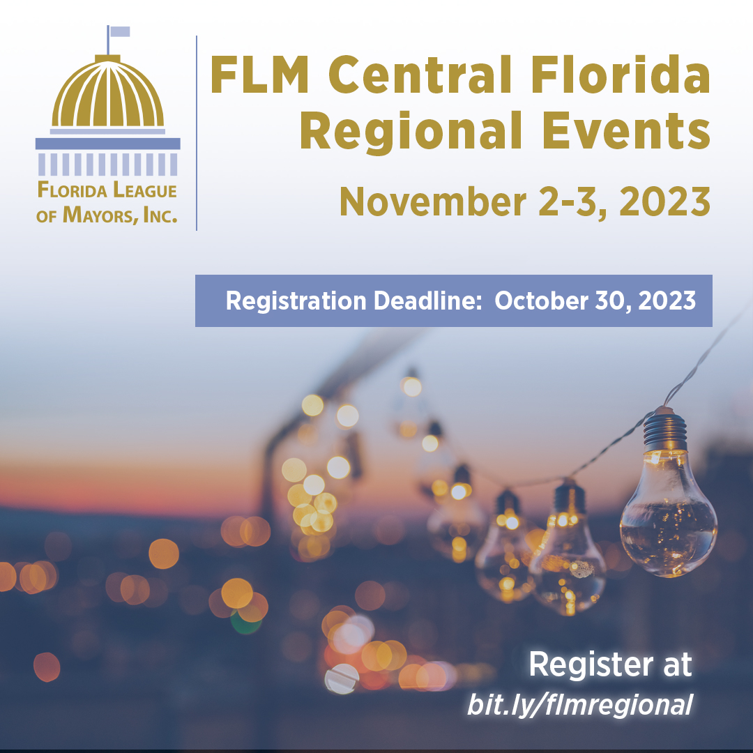 Today is the last day to register for our FLM Regional Events in Central Florida taking place later this week, November 2-3. 

Register at bit.ly/flmregional!

#FLM #FLMayors #RegionalEvents