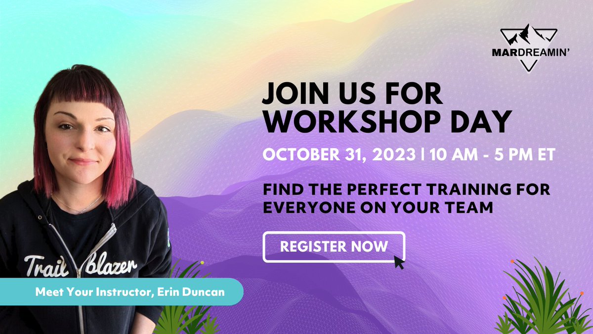 MarDreamin's tweet photo. Tomorrow is MarDreamin Workshop Day! A day filled with 9 workshops, certified instructors, and a group of classmates all excited to learn and advance their skills!

If you have not signed up, there is still time! Register to join us tomorrow. https://t.co/ek6RMF10yB https://t.co/CQJIZphs0e