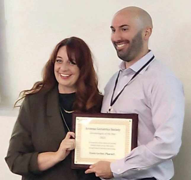 CONGRATULATIONS! to our own Dr. Dawn Gerber who was awarded Gerontologist of the Year by the Arizona Geriatric Society at their recent Fall Conference in Phoenix. Dr. Gerber, this is well deserved, and we are so proud of you! #MWUproud