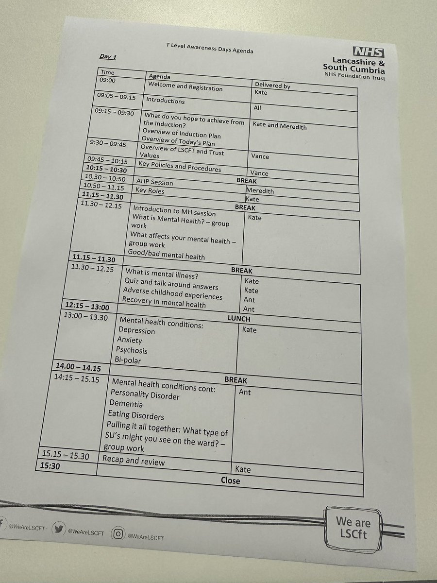 Lovely day spent in our fabulous @WeAreLSCFT Simulation Suite inducting our new cohort of Healthcare Cadet T-Levels from N&C college 📍 of course I had to take the opportunity to shout about our LSCFT #AHPs 🎉👏🏻 #TLevels @SnapeCarol @EAGLTY