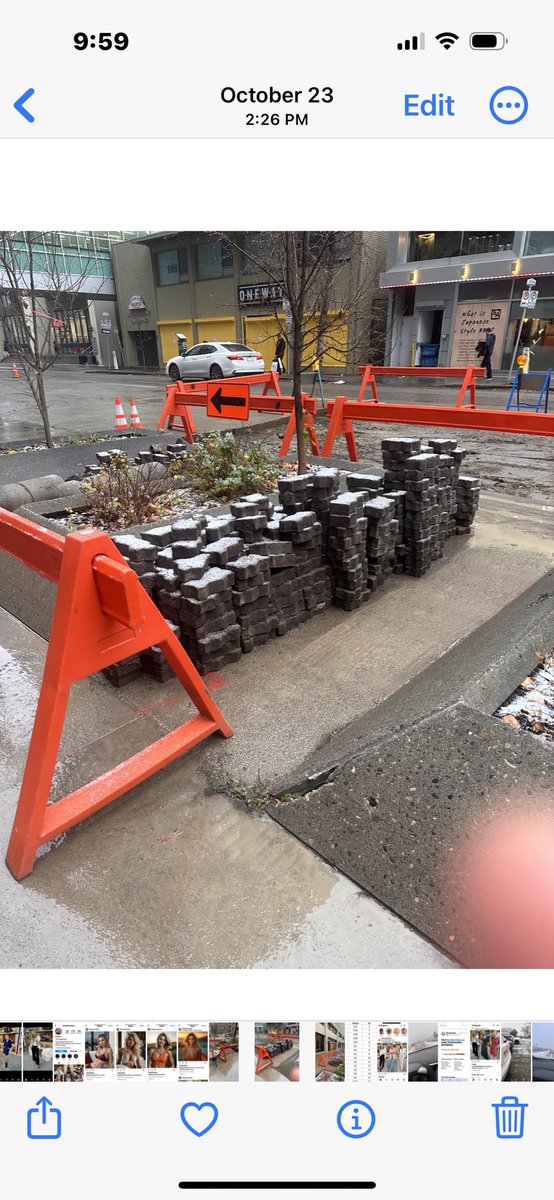 DavidColonnaClo's tweet photo. @cityofcalgary @YYCTKW as small business  on the corner of 6ave &amp; 6 St SW who has had windows smashed on several occasions I am concerned by the pile of bricks left behind following a waterline repair. I guarantee one or more of those bricks will end up breaking my windows. https://t.co/Zqq1ZQGDKn