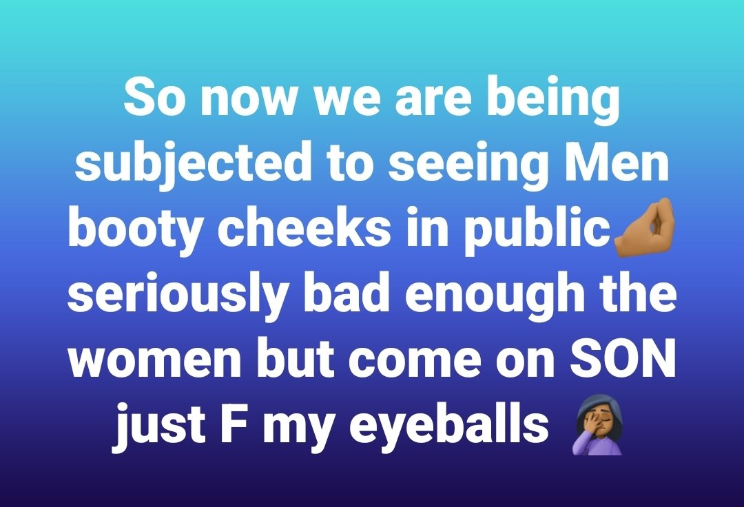 Smh I don't care what ppl do in their hosueholds but children shouldn't have to see grown azz ppl wearing their whole entire Azz out like it's a style 
Where's the mothership im off this place, yall bugging TH out and have no couth just crass Azz