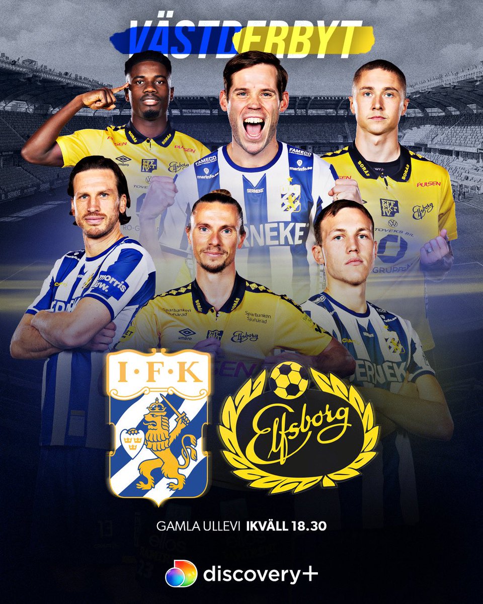 IFK Göteborg 🆚 IF Elfsborg ——— ⏰ 18.30 på discovery+ 🗣️ Karin Frick, Alexander Axén och Emelie Zaar Ölander 🎙️ Tommy Åström och Anders Andersson 🎤 Diljen Otlu