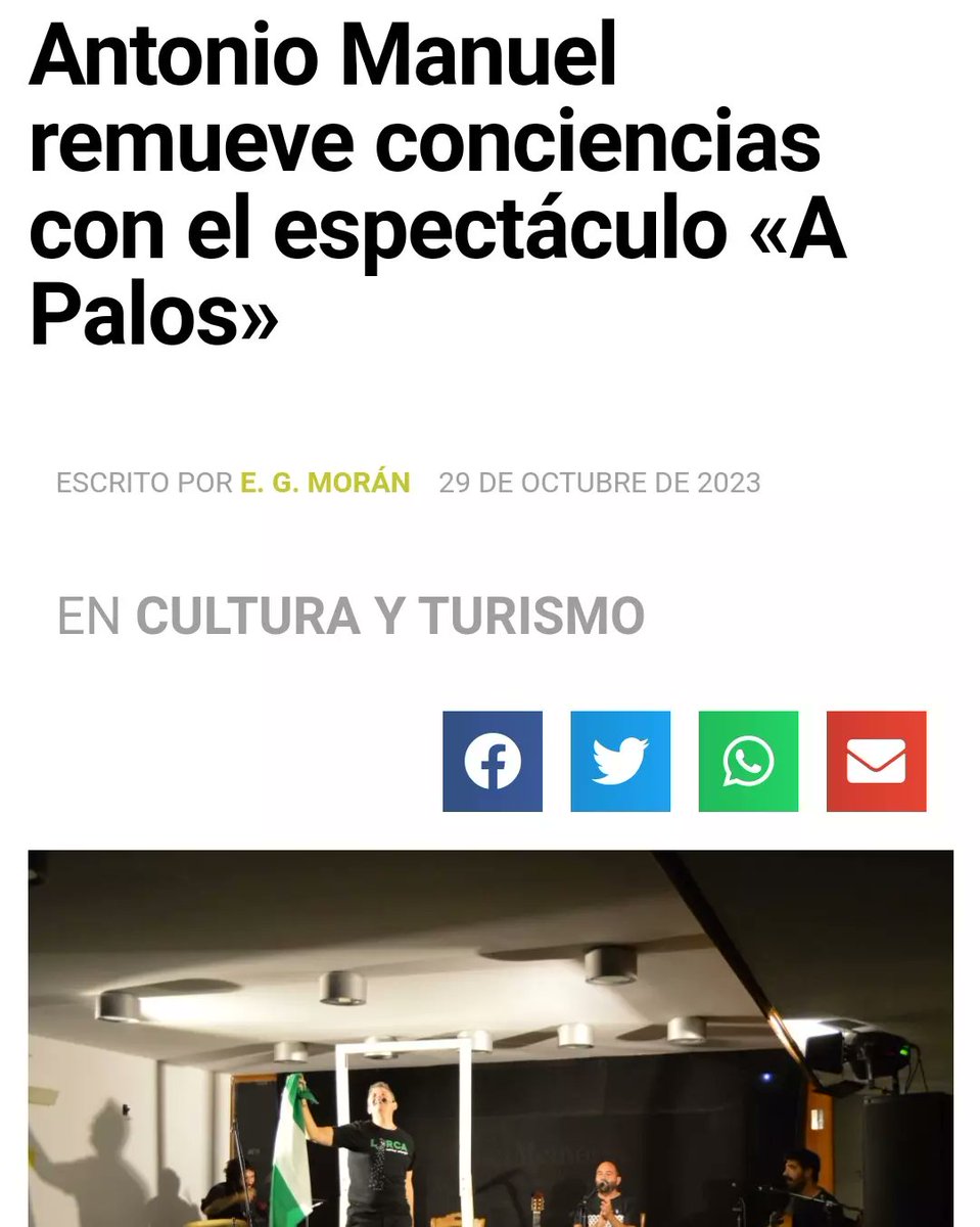 A_Pa_los's tweet photo. @antoniomanuel__ remueve conciencias con su espectáculo A Palos. 

https://t.co/xYRyQJXlt6 https://t.co/4WC7bKc69z