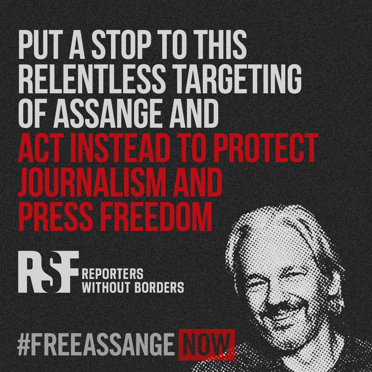 'Put a stop to this relentless targeting of Assange and act instead to protect journalism and press freedom.'—Reporters Without Borders @RSF_inter #FreeAssangeNOW #DropTheCharges