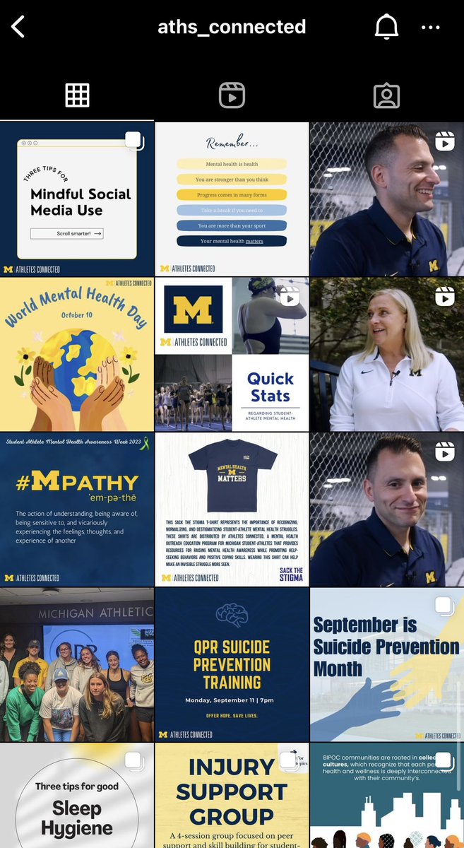 ICYMI: We are BACK on Instagram! Follow to stay up to date on what we’re up to. #GoBlue #AthletesConnected
