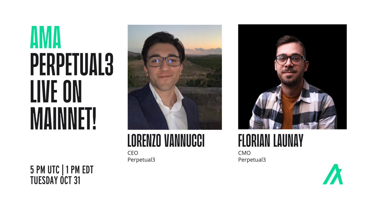 Algorand Foundation (@algofoundation) on Twitter photo 📢 AMA with <a href="/PerpetualWeb3/">Perpetual3 | e-commerce for Web3 culture</a> 📢
Hey #AlgoFam, join us for a Reddit AMA with <a href="/PerpetualWeb3/">Perpetual3 | e-commerce for Web3 culture</a>.
Ask your questions directly to @lorenzo_web3 and <a href="/frenchsnipe/">The French Sniper</a>.
🗓️ Tuesday, Oct 31
⏰ 5pm UTC | 1pm EDT 📢 AMA with <a href="/PerpetualWeb3/">Perpetual3 | e-commerce for Web3 culture</a> 📢
Hey #AlgoFam, join us for a Reddit AMA with <a href="/PerpetualWeb3/">Perpetual3 | e-commerce for Web3 culture</a>.
Ask your questions directly to @lorenzo_web3 and <a href="/frenchsnipe/">The French Sniper</a>.
🗓️ Tuesday, Oct 31
⏰ 5pm UTC | 1pm EDT