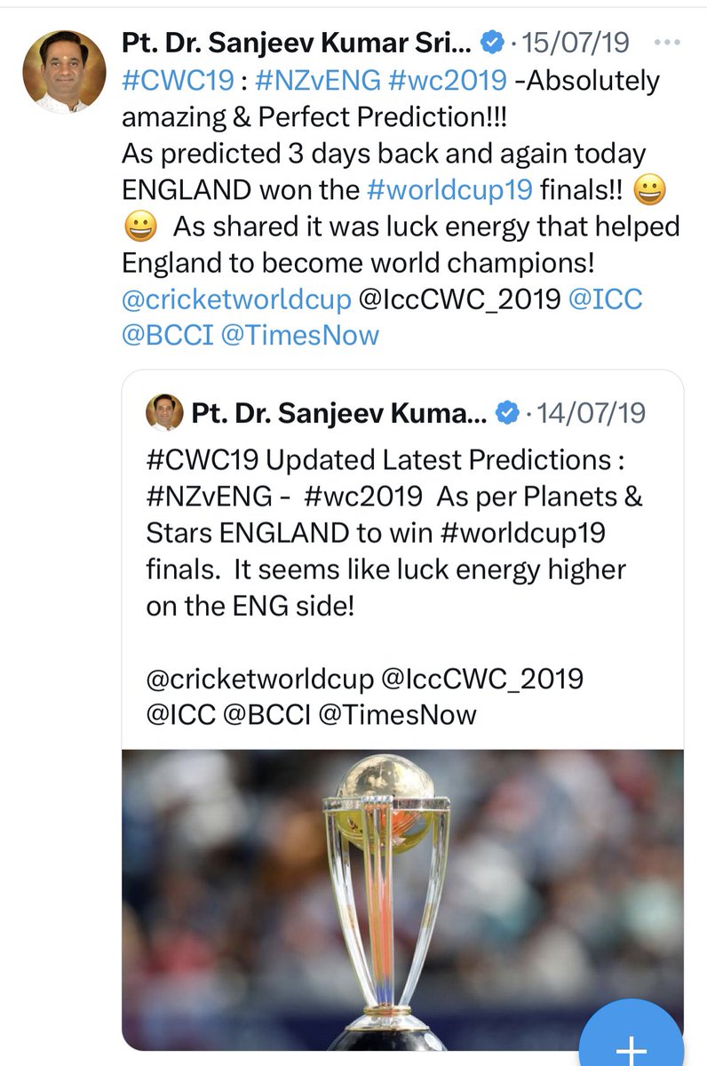 #WorldCup2023 
Thank you all for your like and comments!  Will honour your request and  predict for #WorldCup2023 before end of this week. 

Last #WorldCup19 prediction was absolutely perfect !! 🌸