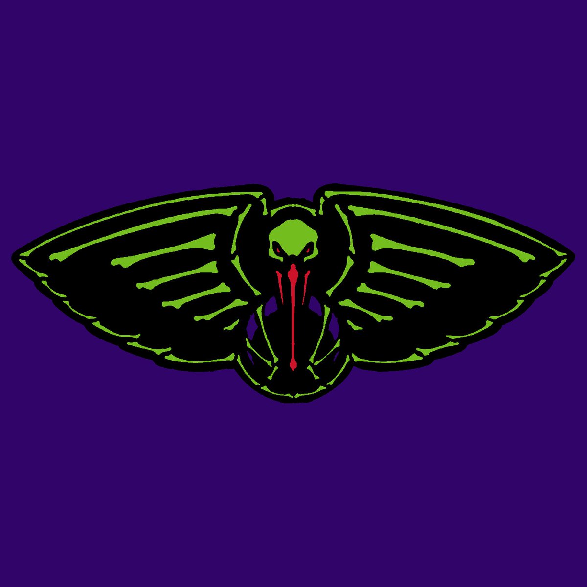 Close up look at the City Edition “Skelican” logo. Not perfect quality but i tried my best to upscale it given the quality of the court images