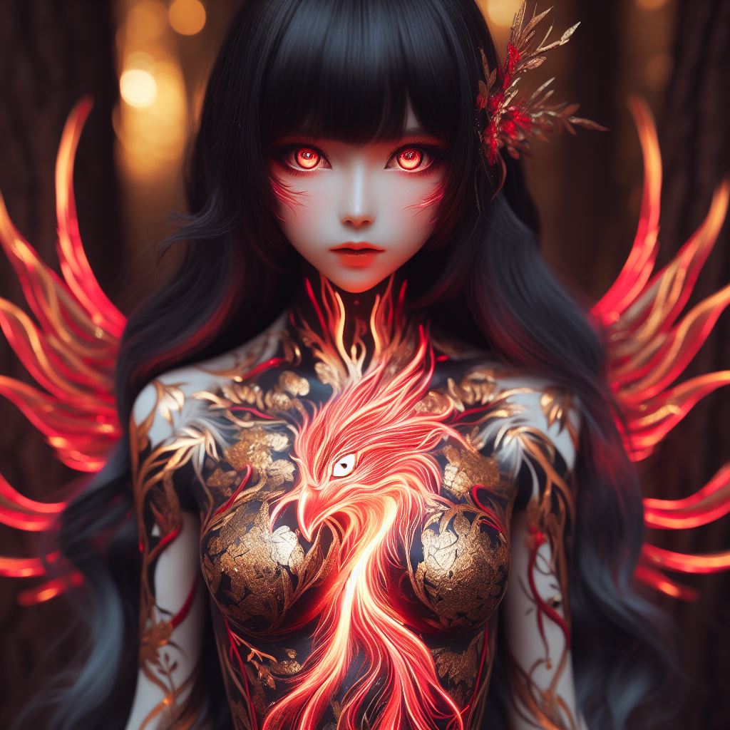 aiartad's tweet photo. Dive into the Phoenix Challenge! 🌟 Immerse in the beauty of a girl in a forest, eyes like galaxies. Witness the fiery phoenix emerging in red neon, surrounded by a golden aura. Can you feel the magic? 🌄✨ #PhoenixChallenge #ArtisticJourney #AIArtwork #AIartボディスーツ部 https://t.co/XM9jIWLTnI