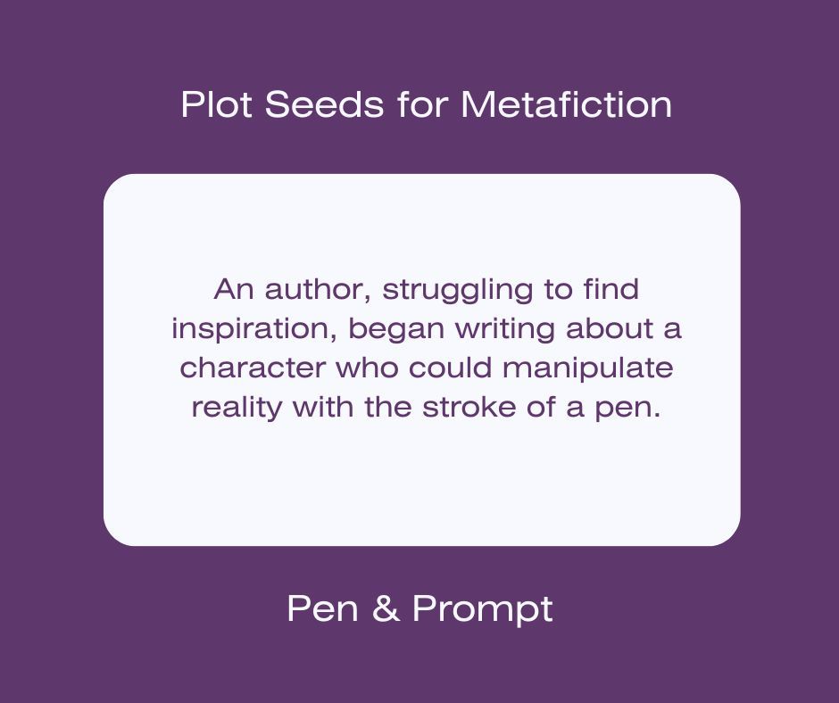PenAndPrompt's tweet image. An author, struggling to find inspiration, began writing about a character who could manipulate reality with the stroke of a pen.

#writersblock #writingprompts #plotseeds #storyideas #creativewritingprompts
