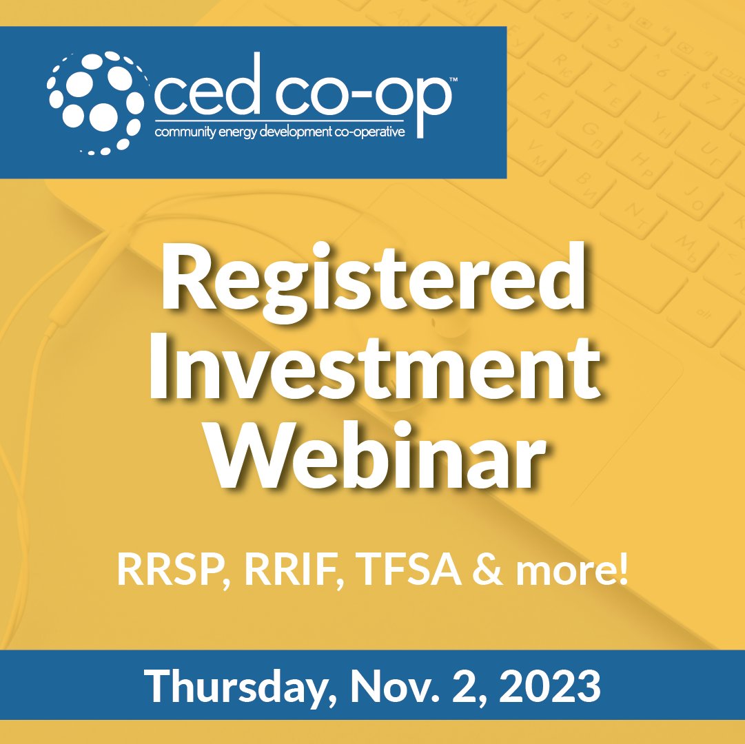 Join us Thursday, November 2 at 6:30 PM for a FREE 30-minute seminar about Registered Investment in cooperative solar energy. Invest with impact &amp; earn up to 6% returns. 

RSVP to reserve your spot: bit.ly/3Fn4ydN 

#solar #cleanenergy #invest #divest #Sustainability