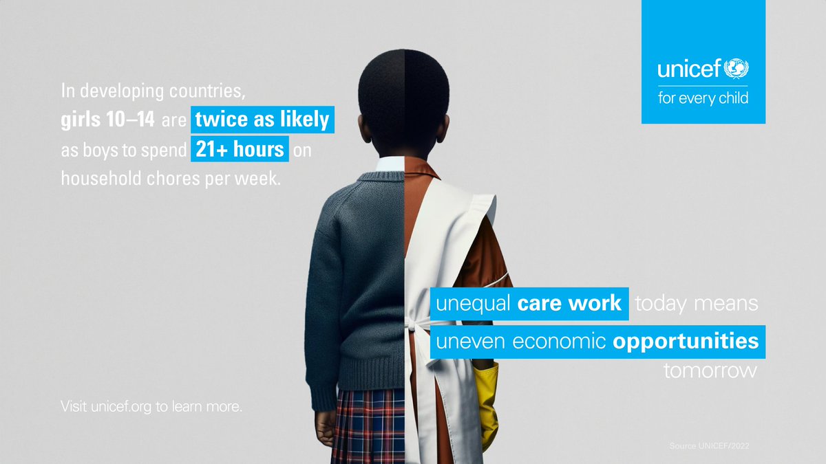 Girls have a right to a childhood and freedom from economic exploitation.​ As we mark the first-ever #DayofCare, UNICEF endorses @UN_HRC's resolution on the centrality of care and support from a human rights perspective. uni.cf/3GDvwz0 @UNHumanRights