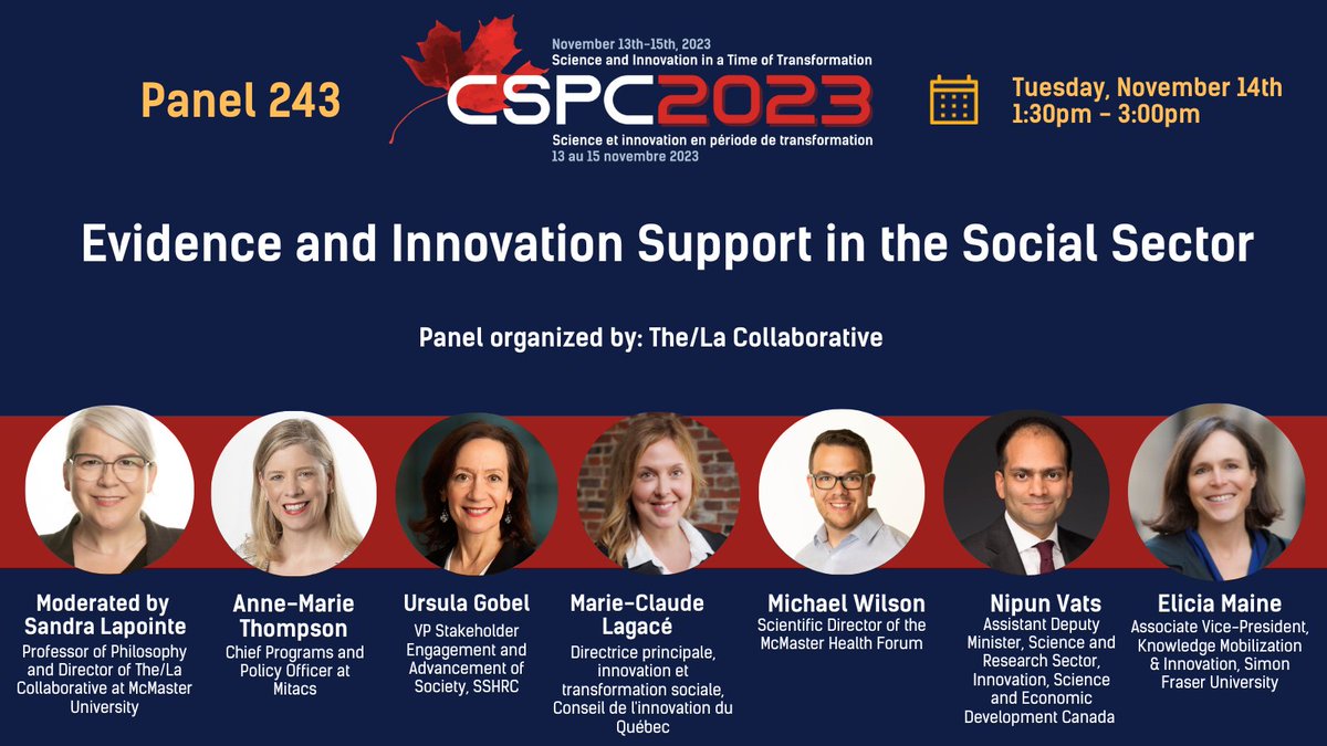 McMasterForum's tweet image. .@Wilson_MichaelG will be speaking at a #CSPC2023 panel on evidence and innovation support on 14 November sciencepolicy.ca/conference/csp… @sciencepolicy