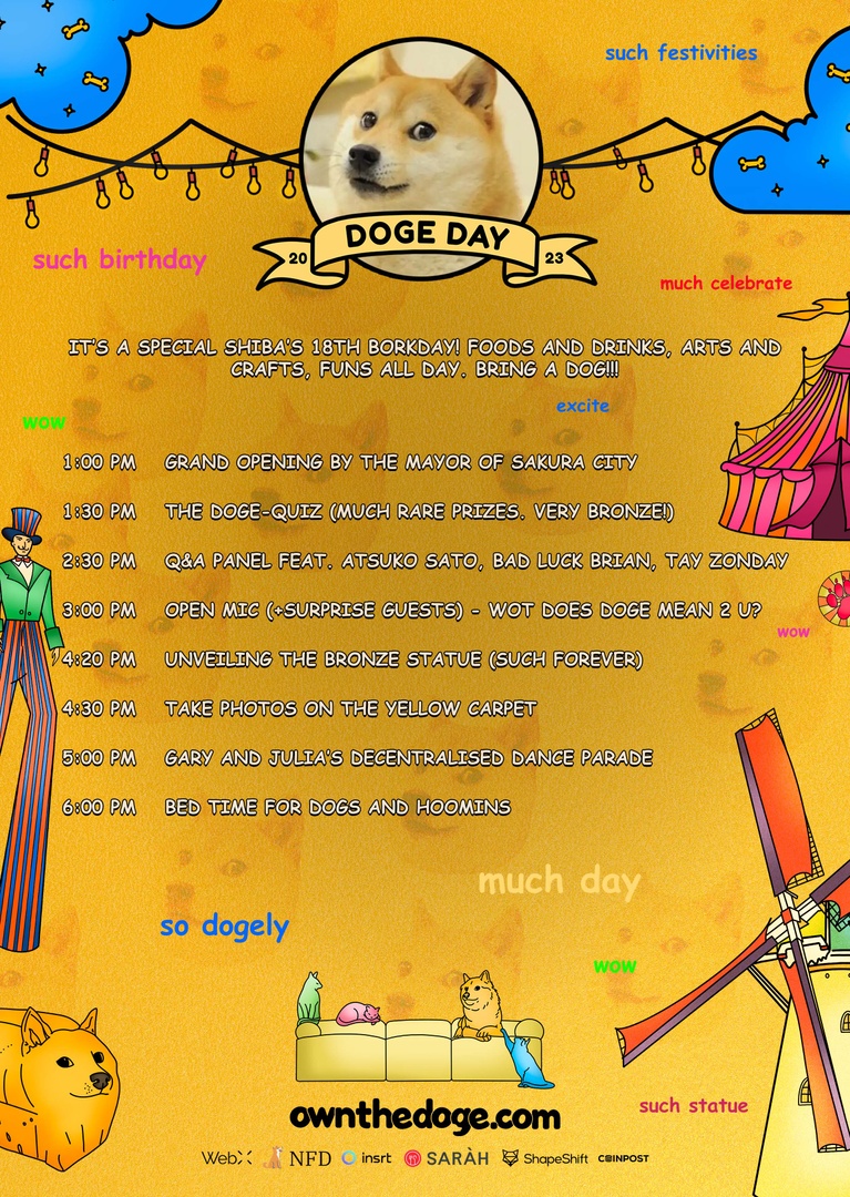 The world is about to witness the dogeliest celebration of all time as we gear up towards the first-ever International #DogeDay🐶✨

Presenting le menu