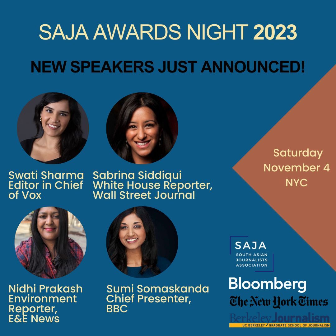 Do you have tickets for our cocktail party and panel on Nov 4? Space is limited. Come eat, drink, hang out with colleagues, and listen to this amazing panel of women talk about the 2024 elections! @nidhiprakash @SwatiGauri @SabrinaSiddiqui @SumiSomaskanda saja.org/event-5441571