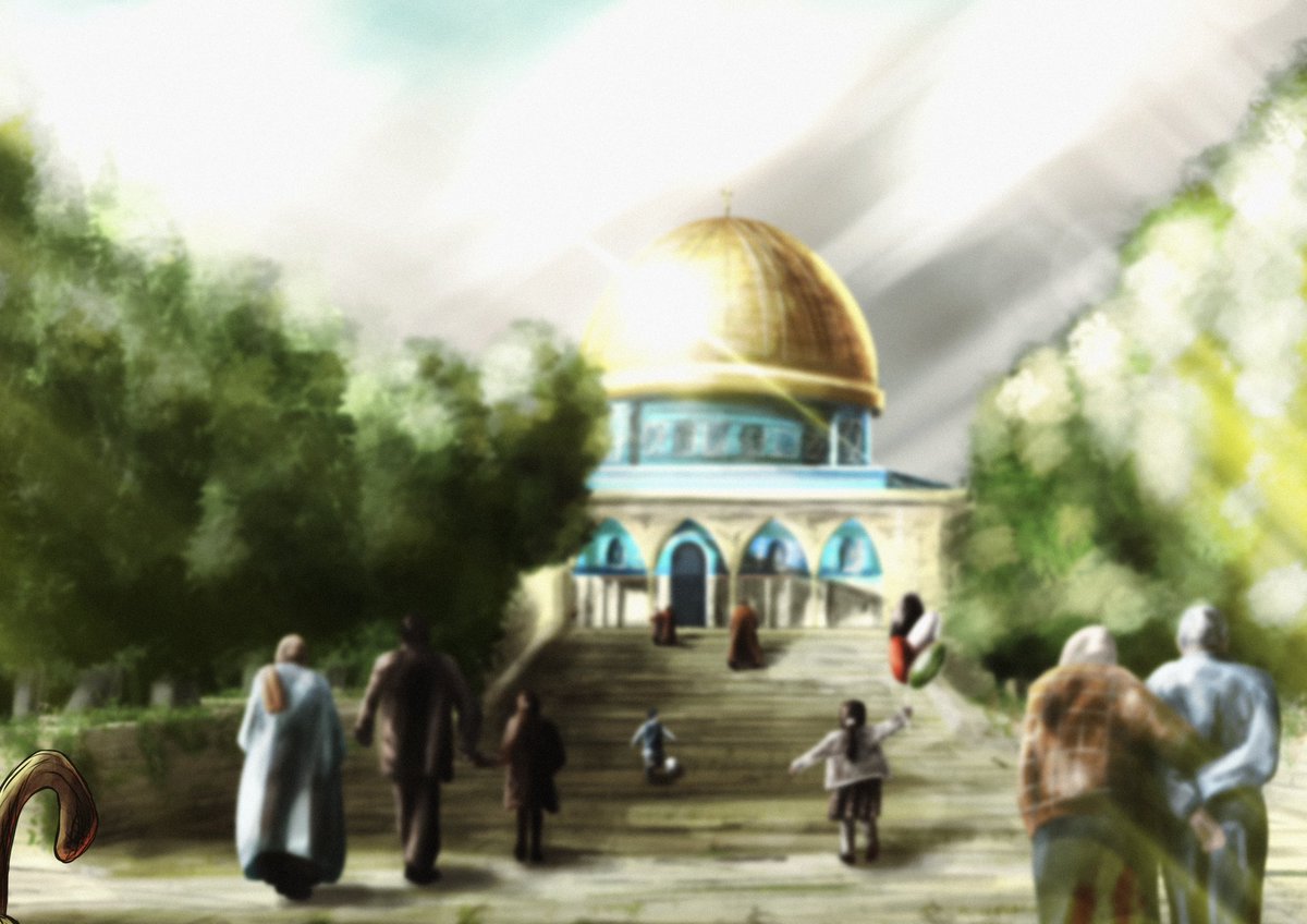 حلم الصلاة الأولى في الأقصى 💙. 
#رسمتي #فلسطين
