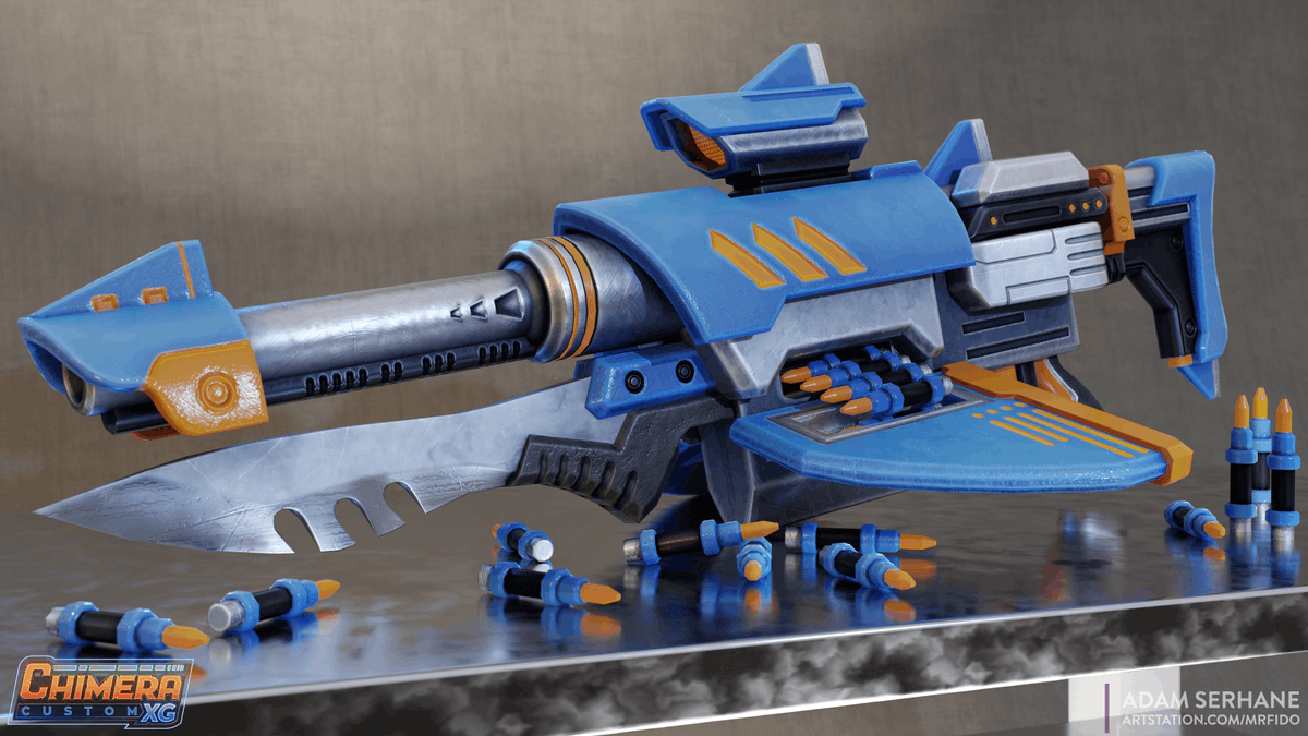 Mrfido3D's tweet photo. I am back again with some more finished work!! You thought I was done!!!! This time we have the Legendary weapon THE MEGALODON!! This was so much fun to adapt into 3D!   #gamedev #gameart #3dartist #indiedev #videogame #propart #polycount #Maya #stylized https://t.co/h5PIbiTHW2