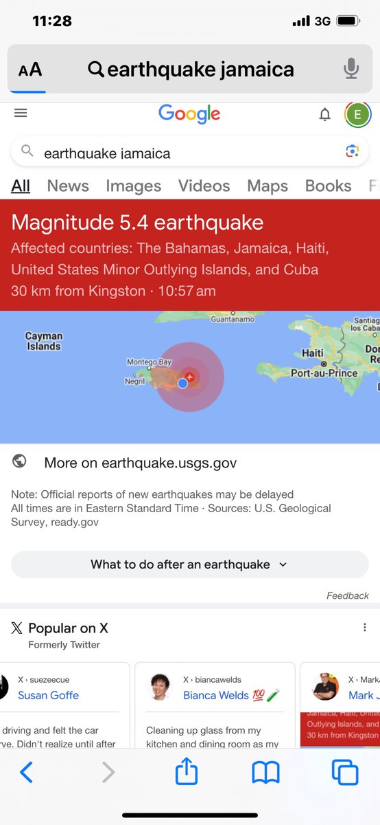 Major jolt in Kingston today. All Island appear affected. So far, no major damages or injuries reported. Hoping everyone is safe.
