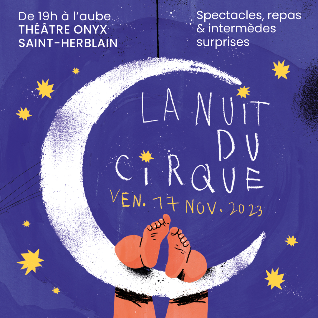✨Passez la Nuit du Cirque à ONYX 🌙
Au menu : 5 spectacles 100% femmes et autant d’intermèdes surprises qui nous emmèneront tous aux premières heures de la journée suivante. 
💵Tarif unique : 40 € (spectacles + repas)
🔗theatreonyx.fr/programme/la-n…