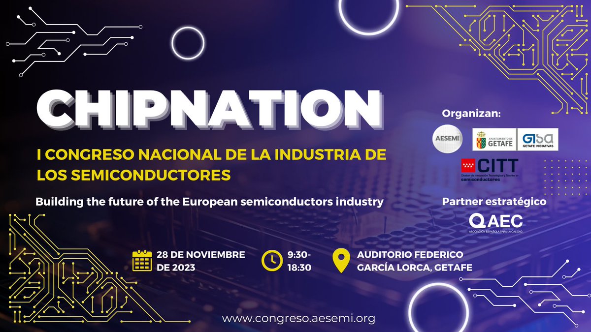 KD_Corporate's tweet photo. 🗓️ Save the date! 

Next November 28th we will be at #CHIPNATION organized by @_AESEMI to show one of our current solutions in optical communications and share our experience with the #IPCEI project. 

For more info, please see: https://t.co/Um994XGuW2

#Spain #events #TechNews https://t.co/TyQ0rHigbv