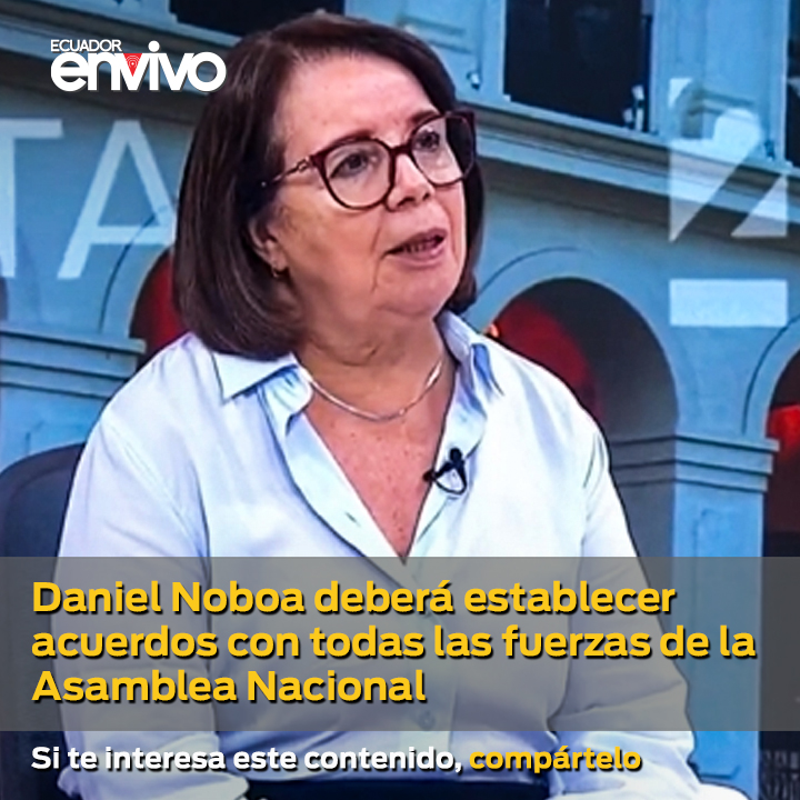 De acuerdo a la analista política Patricia Estupiñán, el presidente electo <a href="/DanielNoboaOk/">Daniel Noboa Azin</a> debería enfocarse en establecer acuerdos políticos transparentes con todas las fuerzas políticas presentes en la <a href="/AsambleaEcuador/">Asamblea Nacional</a>.👉 ecuadorenvivo.com/index.php/poli…