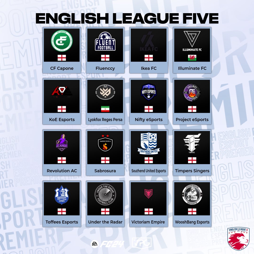 🙌 Welcome to the English League Five! 

💪🏽 We would like to wish you all the best of luck in the season. 

#FC24 #Clubs #EAFC 
#WhereTheChampionsPlay