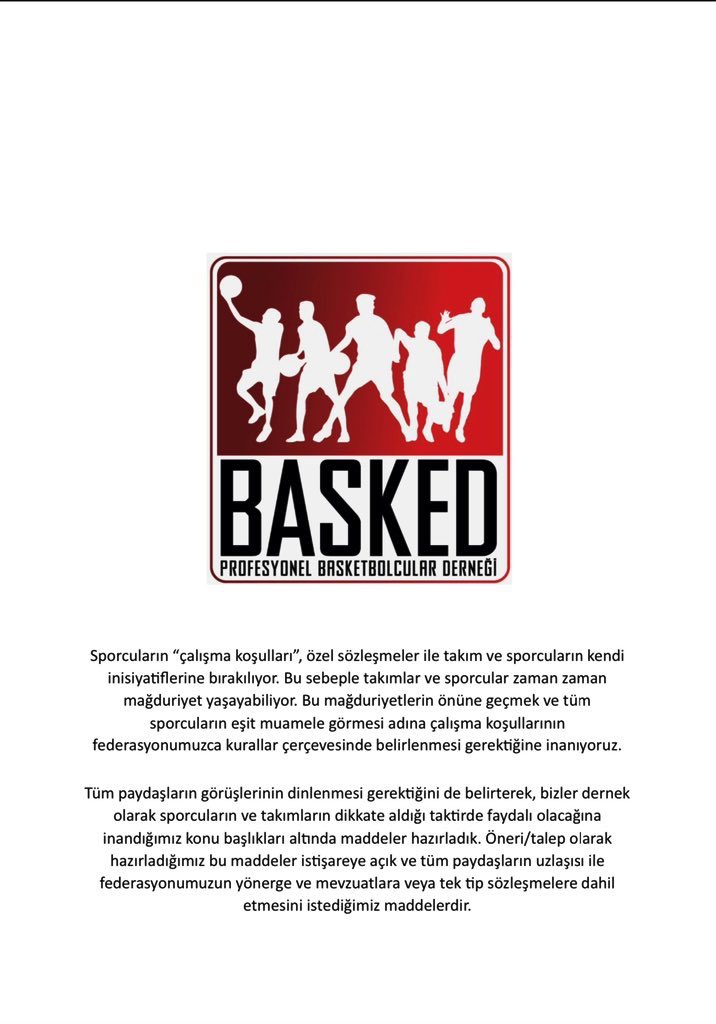 Duyuru/Basın Açıklaması;

Sporcuların çalışma koşulları hakkında.

Not: Hazırladığımız çalışmaya paylaştığımız sayfanın sonundaki “kitapçık” ek’inden ulaşabilirsiniz.

basked.com.tr/duyurular-basi…
