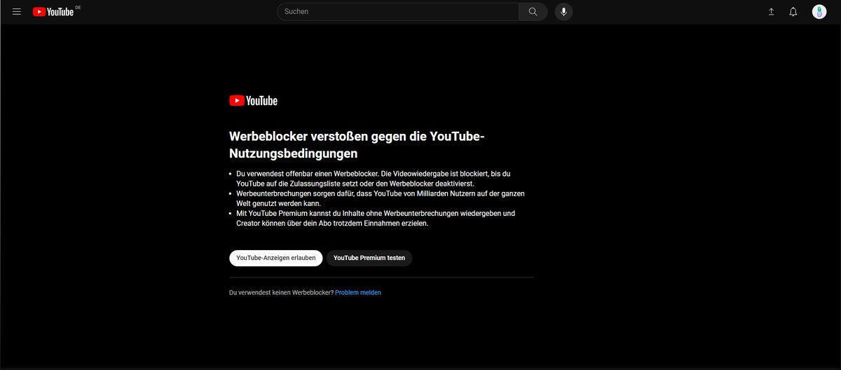 Mein AdBlocker ist aus ihr Wixxer lasst mich youtube gucken