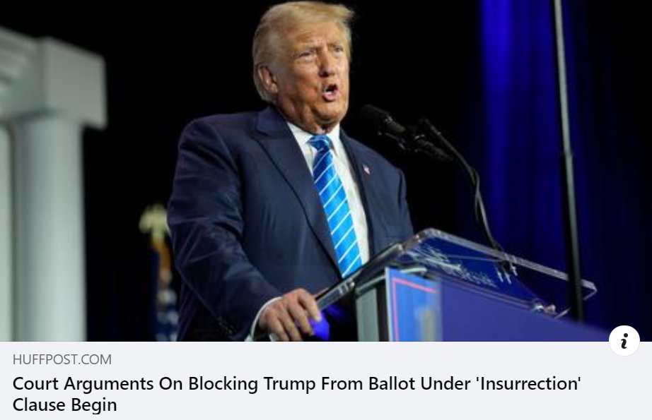 🔸TODAY: Hearing in <a href="/CREWcrew/">Citizens for Ethics</a>'s lawsuit to bar Trump from the ballot in Colorado.

🔸THURSDAY: Oral arguments in <a href="/FSFP/">Free Speech For People</a>'s effort to bar Trump from the ballot goes before the Minnesota Supreme Court.

#TrumpIsDisqualified
ow.ly/m30I50Q2gGI