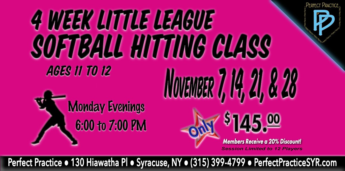 PrfectPractice's tweet image. 𝟒 𝐖𝐞𝐞𝐤𝐬 𝐨𝐟 𝐒𝐨𝐟𝐭𝐛𝐚𝐥𝐥 𝐇𝐢𝐭𝐭𝐢𝐧𝐠 𝐈𝐧𝐬𝐭𝐫𝐮𝐜𝐭𝐢𝐨𝐧!
Professional Training for Your Favorite Player! Class Size is Limited so Secure your Spot Today at bit.ly/LLSoftballHitt…
#softball #battingcages #softballdevelopment