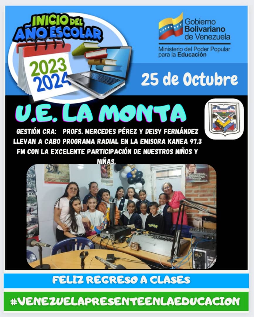 Nuestros reporteros tricolor dejan una vez más el nombre de la institución en alto, con su excelente programa Radial Rubio- Tesoros y saberes
<a href="/2018Cra/">CDCE Junín Táchira</a> <a href="/_LaAvanzadora/">Yelitze Santaella</a>  <a href="/Berzabethg1/">Berzabethgandicaoficial</a> <a href="/CDCETachira/">CDCE Táchira</a> <a href="/DGRPA1/">@DGRPA1</a> @MPPEDUCACION <a href="/cen_araguaney/">araguaney</a> <a href="/RosangelaOrozco/">Rosangela Orozco</a> <a href="/profeFormacion/">INVESTIGACIÓN Y FORMACIÓN</a> <a href="/BolivarianasZET/">Erika Varela Sayago Escuelas Bolivarianas</a>