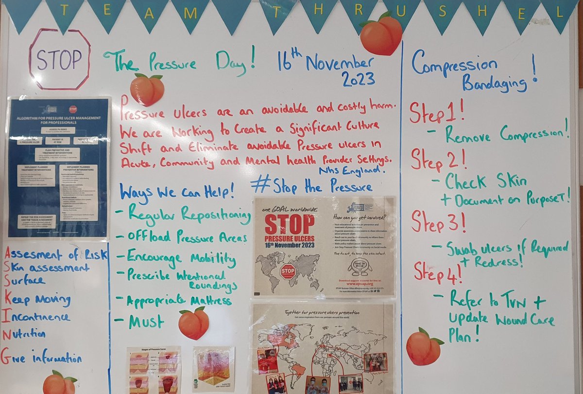This month's huddle board, stop the pressure  <a href="/TVteamDerriford/">Tissue Viability UHPT</a> <a href="/iain_yearling/">Iain Yearling</a> #TeamThrushel